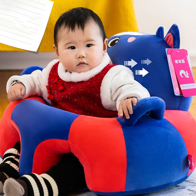 赤ちゃん用の動物型ソファシートパッド,ソフトチェア,サポートシート,ソファ枕,ぬいぐるみ,座っている,1個