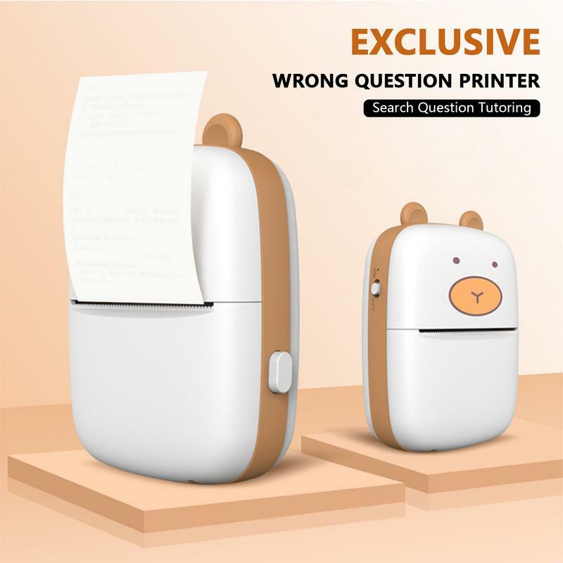 Thermal Mini Printer Mini Pocket Wireless Thermal Printer With 6 Rolls Printing Paper And 5 Color Pens Wireless Inkless Printer