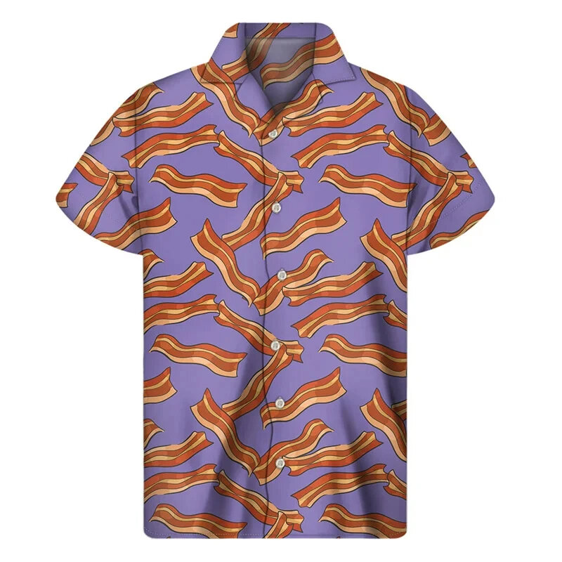 Lustiges Muster-Button-up-Shirt des 3D-Drucks für Männer Sommer Kurzarm Hawaii Strand hemden lässig Button-Down-Hemd Camisa Kleidung