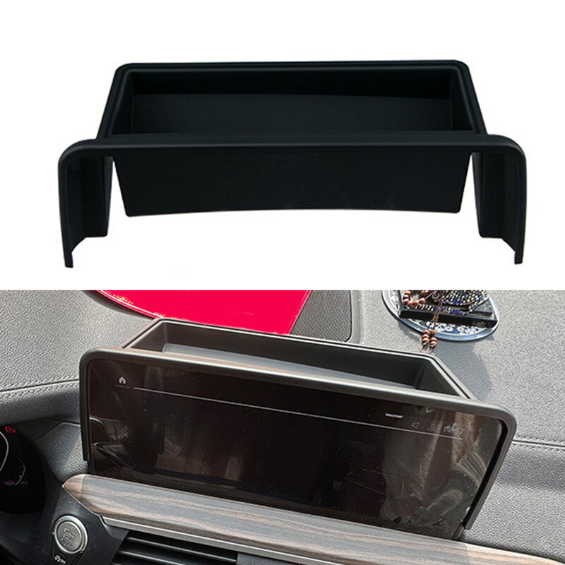1x Car Instrument Center Navigation Screen Storage Box Fits For BMW X3 X4 2018-2021 Black ABS Automotive Interior Accessories