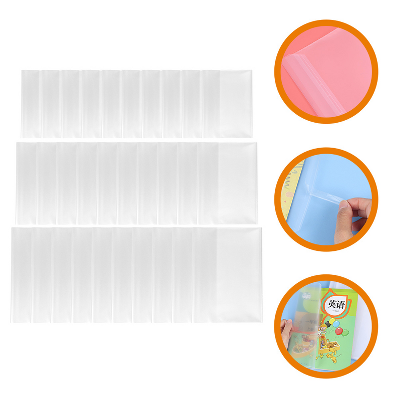30 Pcs Book Cover Transparent Waterproof Plastic Case Full Set Film Protective 30pcs Packaged Pupils Cases Covers Pp