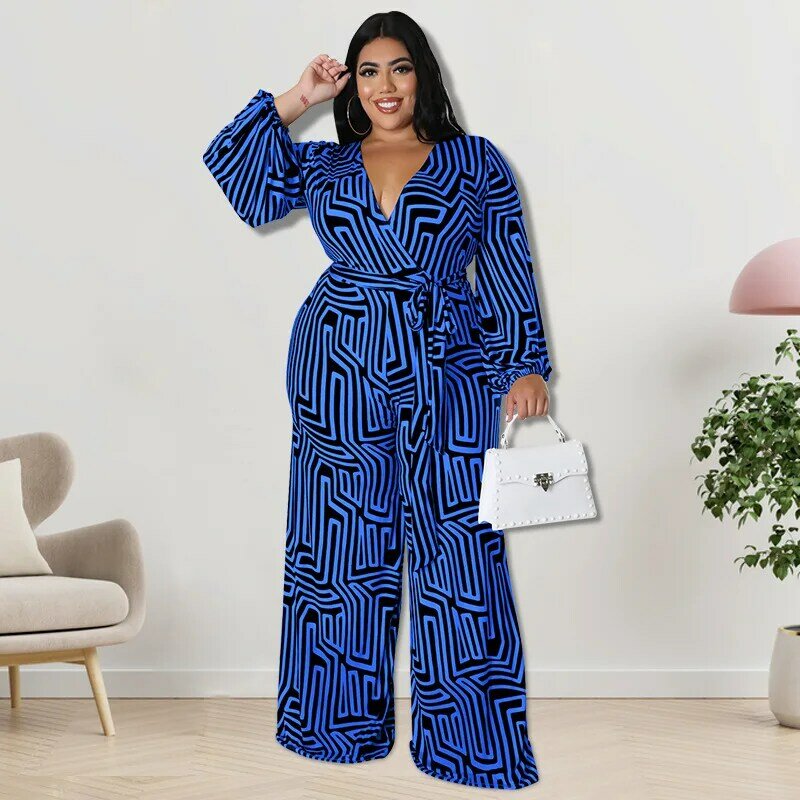 Plus Size Chic And Elegant Women Jumpsuit One Piece Outfit Winter Lady Outwear Designer Pant 2023 Spring Female Fashion Jumpsuit