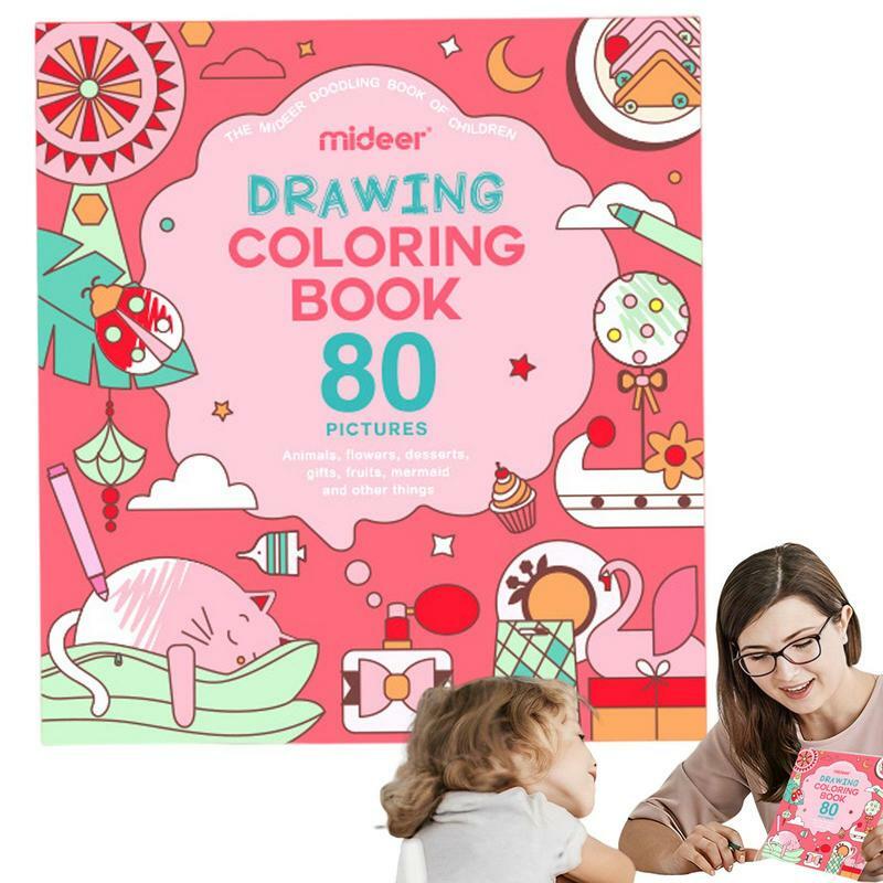 Buku mewarnai anak, buku mewarnai pembelajaran dini mainan pendidikan seni kerajinan hadiah menggambar latihan mewarnai