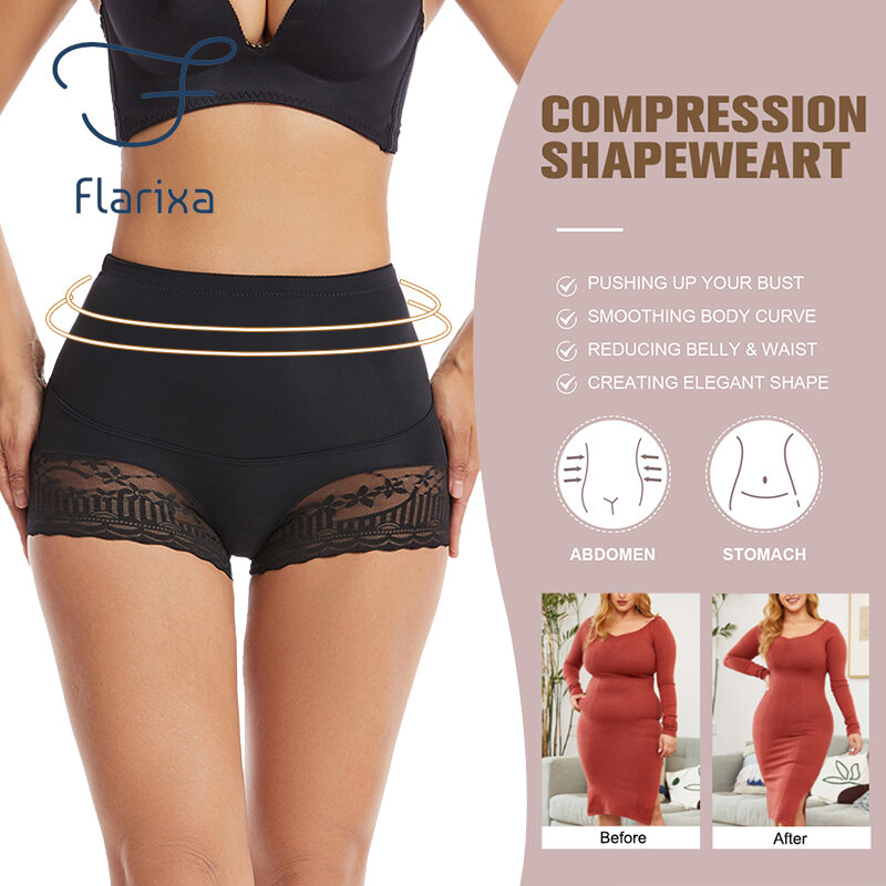 FLIREXA-シームレスな痩身パンティー,おなかの形をした下着,ハイウエスト,フラットおなか,ボディシェイプ