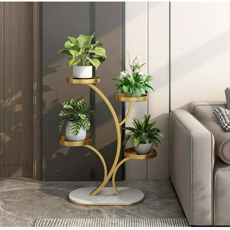 Стойка для растений с высоким подносом, Многослойная искусственная стойка для цветов в гостиной, стабильная и прочная для внутреннего садоводства, улучшает Декор