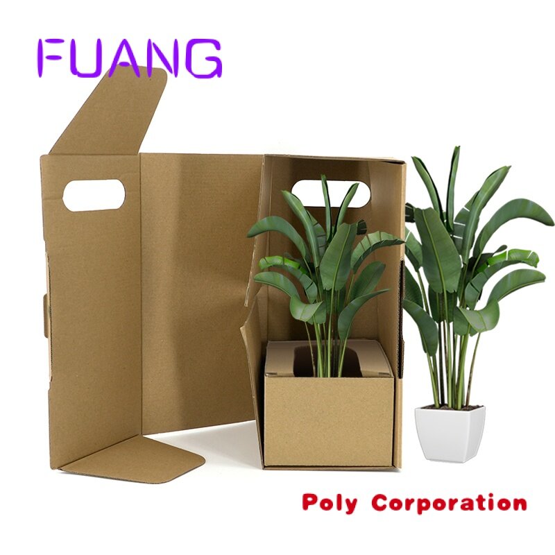 Boîtes d'emballage en pot ondulées avec logo personnalisé, boîte d'expédition de plantes pour l'emballage, boîte d'emballage pour les petites entreprises, Noël