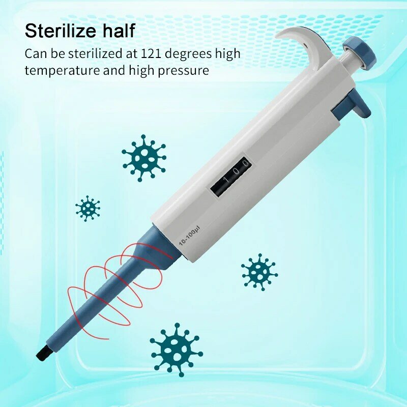 ONILAB Laboratory Pipette Plastic With Pipette Tips Single Channel Digital Adjustable Micropipette Lab Equipment