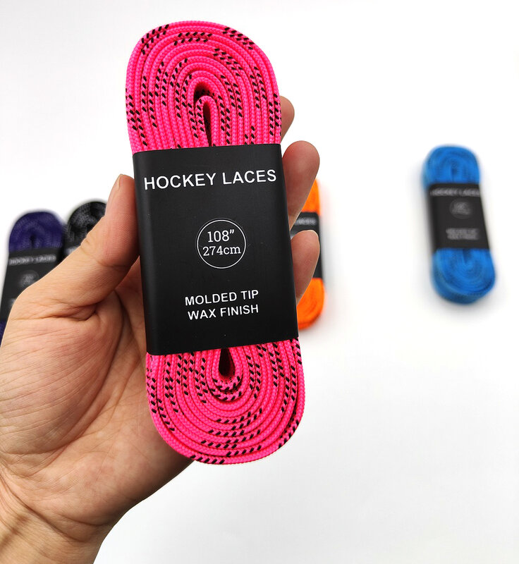 Ice Hockey Waxed Skate Laces 84 96 108 120in Dual Layer Braid Reinforced Tips For Hockey Skate Shoe Lace Hockey Accessories