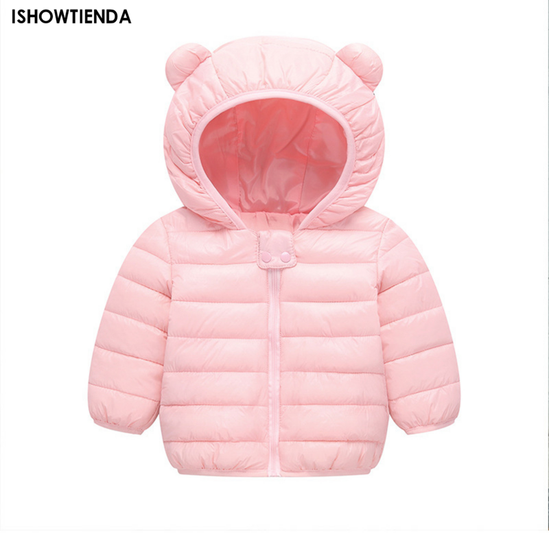 Cute Light Down Coats com capuz para bebês meninas e meninos, Roupas de inverno para crianças, Casaco de primavera para criança, Roupas infantis
