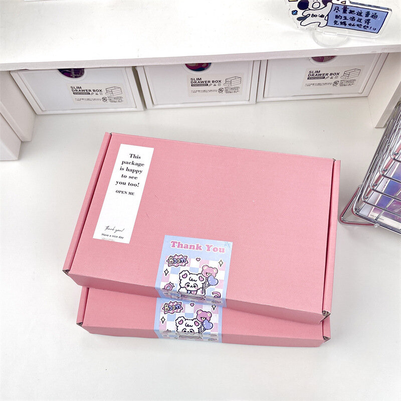 Carton Ondulé Coréen Ins Macaron, Boîte d'Avion Solide, Emballage Simple Express, Cadeau, Moins de Freins