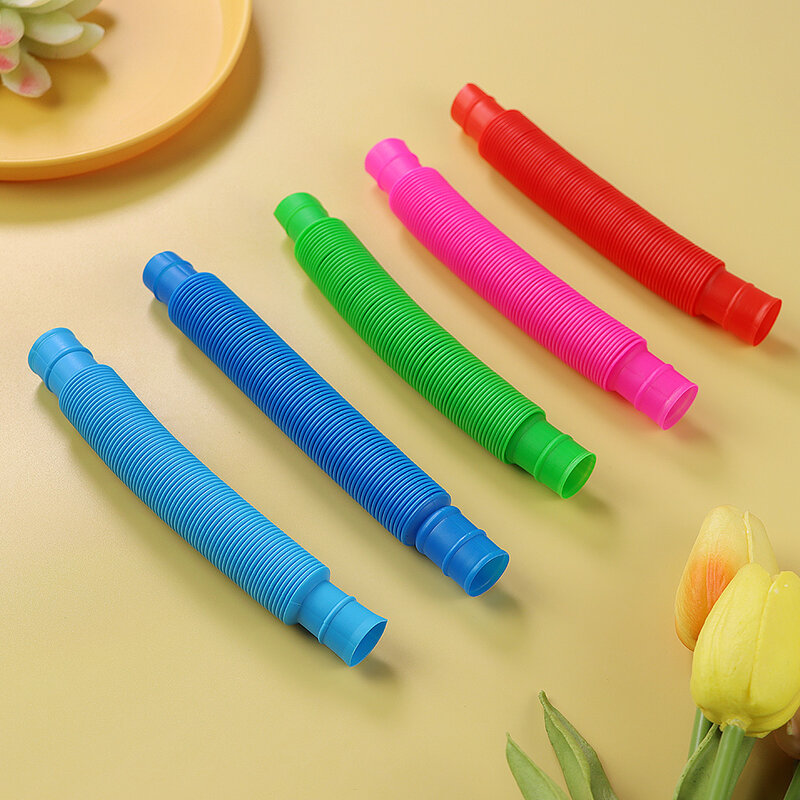 Mainan Sensorik Fidget Licin Anak-anak dengan Autisme dan Pereda Kecemasan Mainan Tabung Menyusut untuk Dewasa Mainan Kacang Polong Dorong