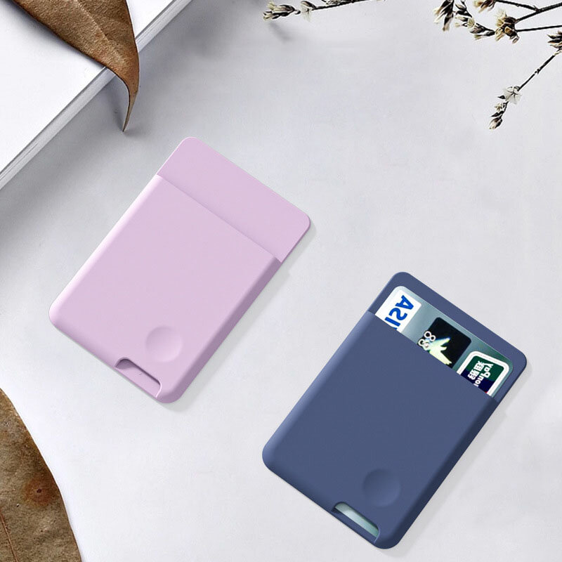 3M-Self-Adhesive Silicone Pocket Stick Wallet Case, Titular do cartão, ID Bank Credit Card Storage, Saco Acessório