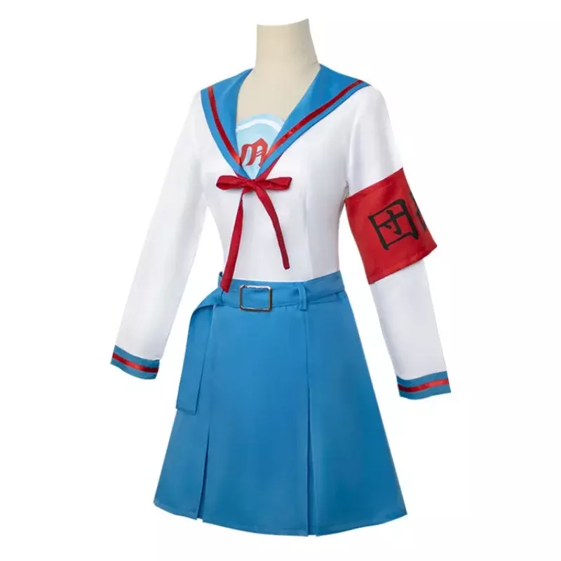 Costume de Cosplay de la Série Anime Suzumiya Haruhi, Perruque, Mélancolie, Uniforme Sвde Leader de Club JK, Robe de Marin Trempée