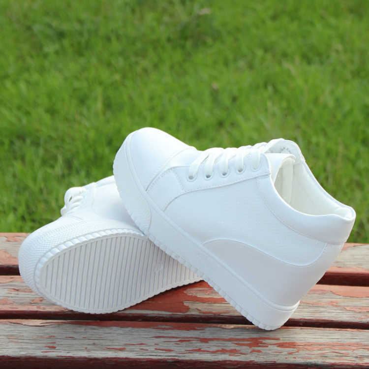 Hot White Wedge รองเท้าส้นสูงรองเท้าผ้าใบรองเท้าผู้หญิงสูงรองเท้าแพลตฟอร์มรองเท้าสตรีรองเท้าส้นส...