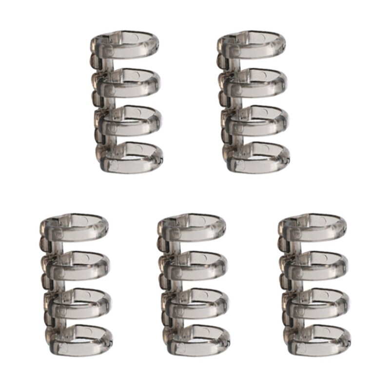 4-Ring-Loseblattbinder, Kunststoff-Buchringe, Schnapp-Split-Scharnier, 15 mm Durchmesser, 5 Stück