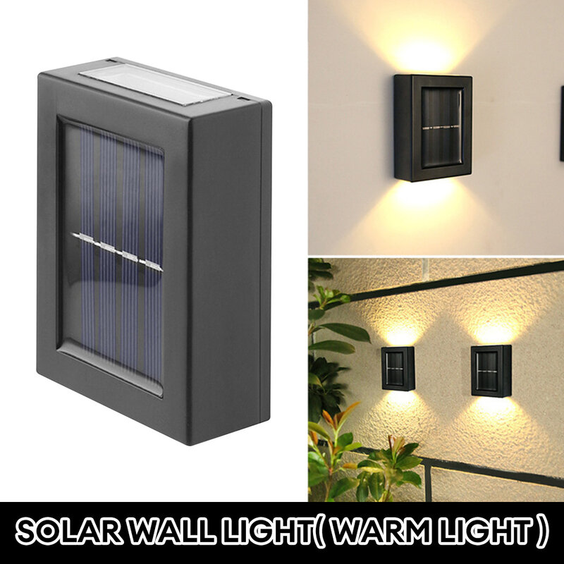 LED Solar Wall Lamp Outdoor Waterproof Up and Down Luminous Lighting Garden Decoration Solar Lights Stairs Fence Sunlight Lamp