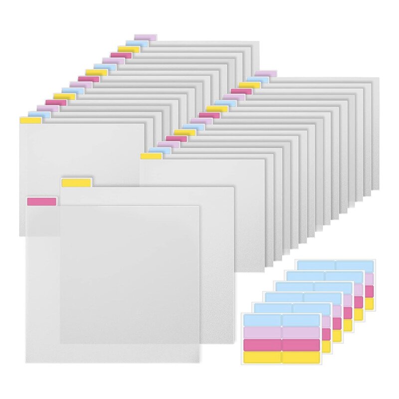 32 pezzi Scrapbook divisori per etichette plastica Scrapbook divisori per carta Set Kit per dividere la carta per Scrapbook, cartoncino