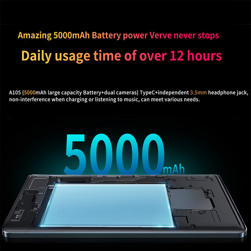 SAUENANEO-Tableta Android de A105-10.1 pulgadas, dispositivo con 4GB de RAM, 64GB, pantalla de 2024x1280, 800