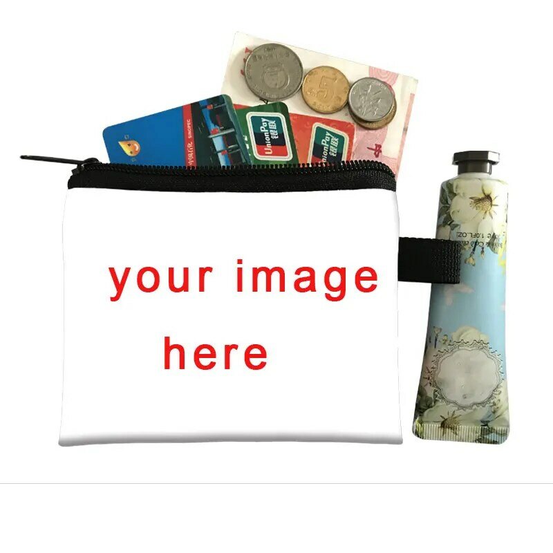 Porte-monnaie personnalisable avec votre logo/image/nom, pour fille et garçon, mini sac d'argent