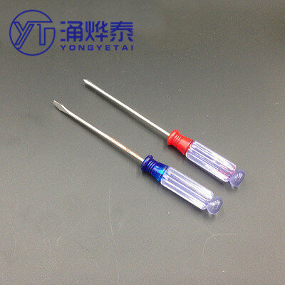 YYT 2PCS Small Slotted screwdriver Crystal transparent 3mm small screwdriver Small screw opener 3*75mm