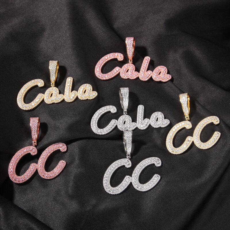 Uwin personalizado letras pingente personalizado nome da forma colar para as mulheres ajuste de prong congelado para fora zircão cúbico charme jóias presentes
