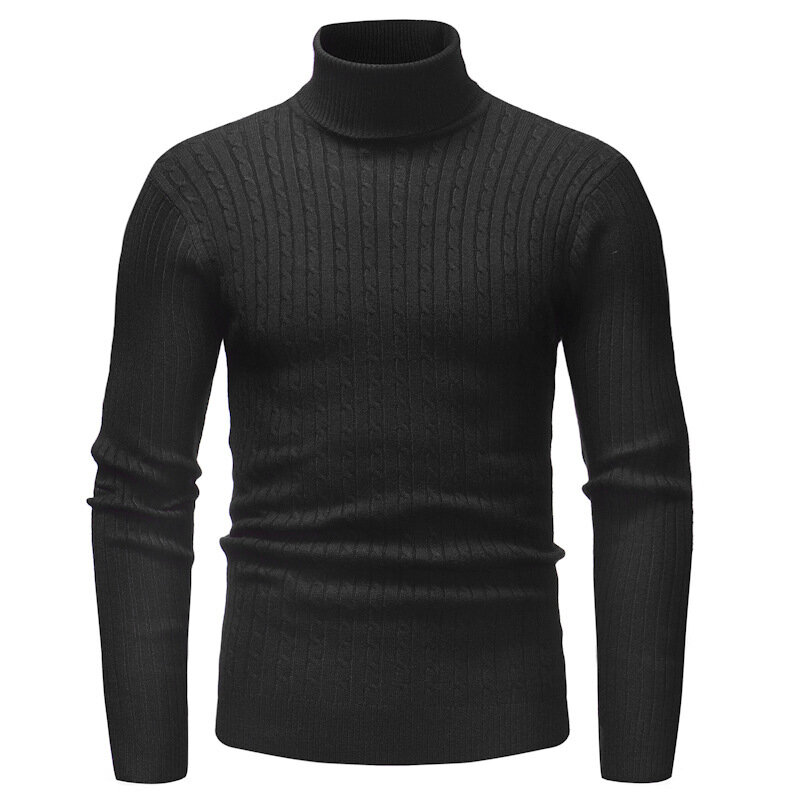 2022 nuovo maglione a righe dolcevita tinta unita da uomo caldo maglione Pullover Casual 14 colori