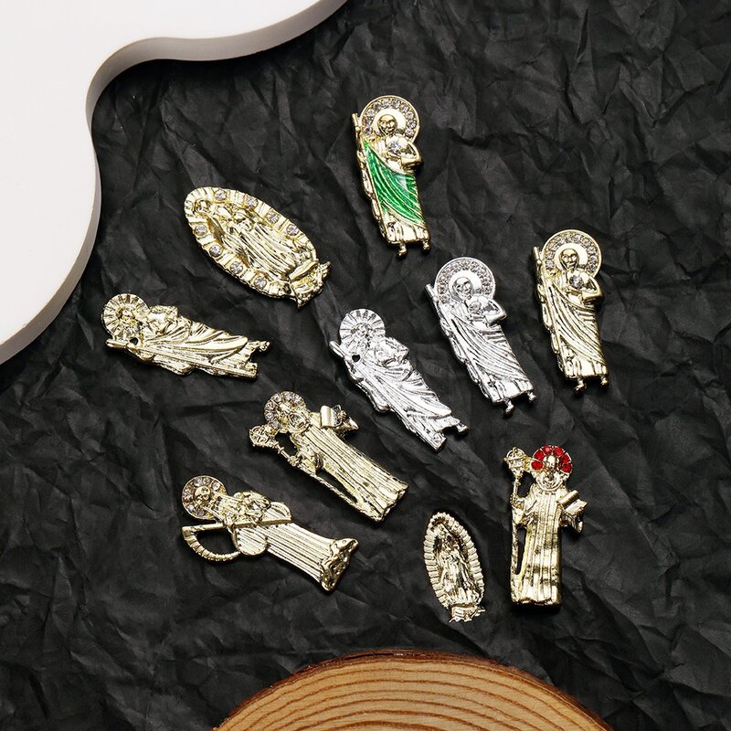 3D Jesus New Alloy Diamond Metal accessori per la decorazione delle unghie in rilievo