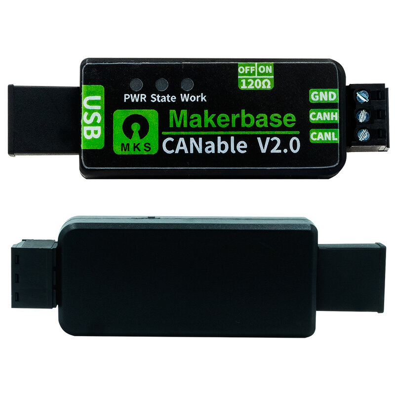 Makerbase CANable USB to CAN 어댑터 분석기, CANFD slcan SocketCAN CANDleLight 클리퍼, 2.0 쉘