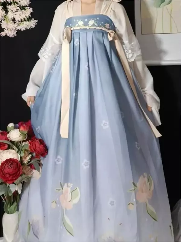 Original Elegant Long Sleeve Chinese Style Vintage Sweet Fairy Dress Traditional Hanfu Costume Party Dress Cosplay 2023 New