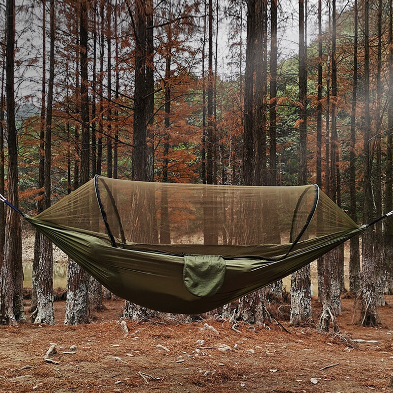 260X140Cm 2-Persoon Klamboe Hangmat Outdoor Camping Automatische Quick-Opening Swing Hangmat Nylon Schommelstoel swingende Stoel