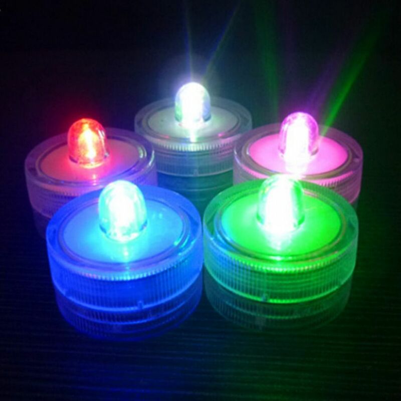 Impermeável LED Tealight Velas, Bateria Powered Luz, Multicolor, Lâmpada Decorativa Subaquática, Festa de Casamento, Chá Luz