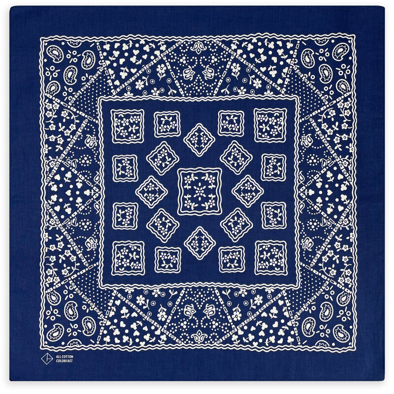Pañuelo cuadrado de algodón con estampado de calavera para hombre y niña, Bandana de alta calidad, estilo Hip Hop, azul marino, regalo de Cachemira