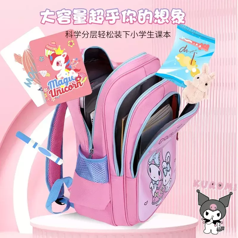 Sanrio Kuromi Mochila zaini ragazze Bookbag borse da scuola cartone animato bambini zaino da viaggio zaino borsa a tracolla grande capacità