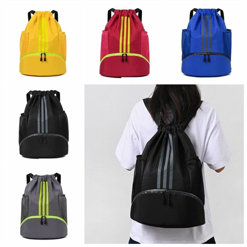 Mochila de baloncesto multifunción, mochila portátil impermeable con cordón, multibolsillo, cremallera suave, Fitness, gimnasio, natación