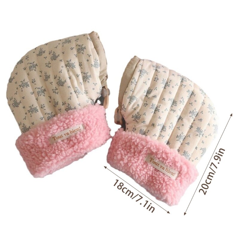 Ochraniacze na kierownicę Grube ciepłe rękawiczki dla niemowląt nadrukiem dla niemowląt do hulajnogi