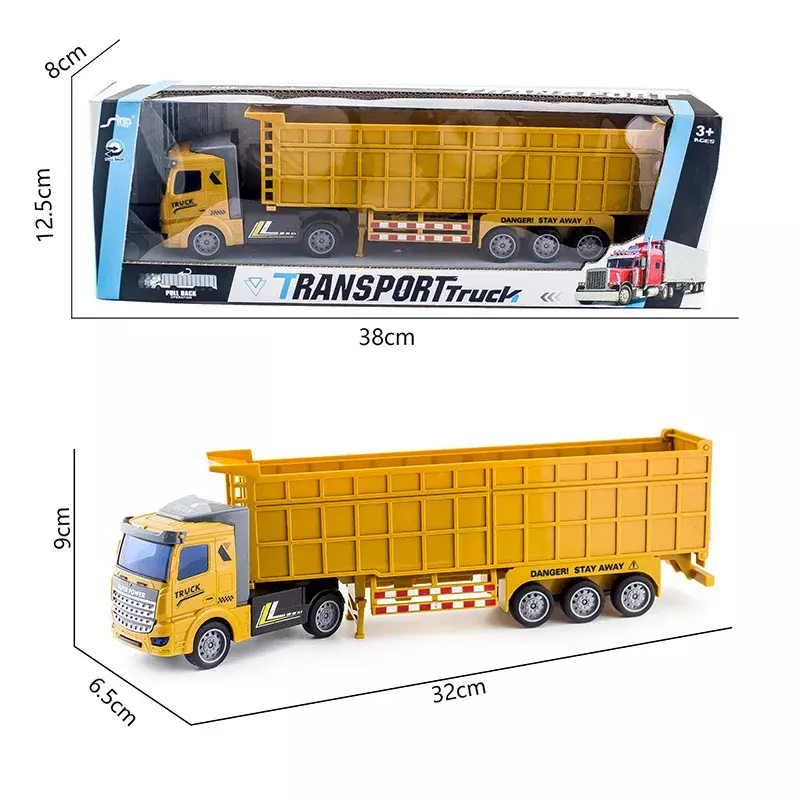 Semi-trailer Heavy-duty Truck Construction Dump Truck Transport Container Tanker Boy Model Pull Back Truck