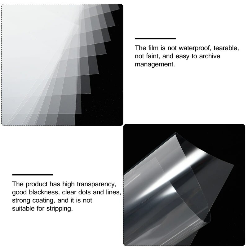 20Pcs Photo Print Paper Clear Sheet Ink- Printing Transparency Ink- Printing Photographic Silk Screen Transparency Film