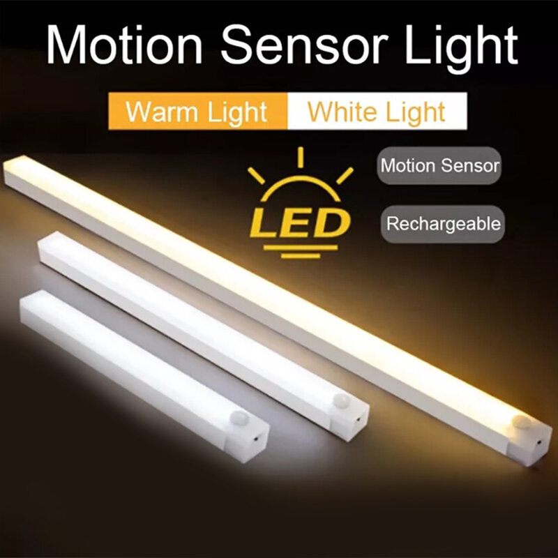 Sensor Motion Light Wireless LED Night Light Human Presence Sensor Infrared Induction Portable Charging Wardrobe Cabinet Cahaya