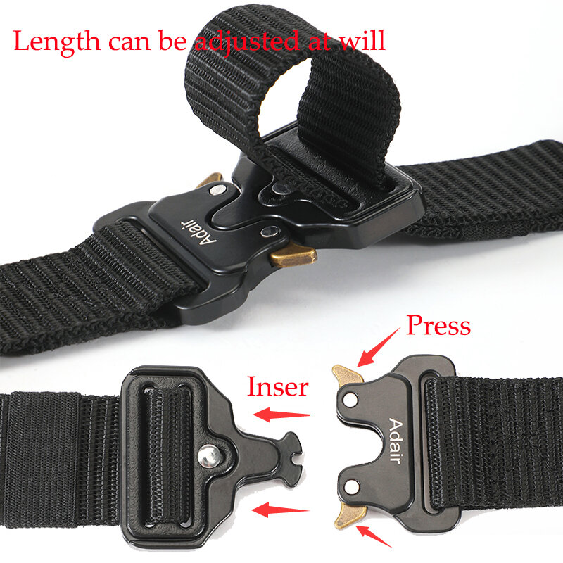 Cinturón de nailon para hombre, tela de cintura del ejército, táctico militar, de alta calidad, informal, a la moda, para Jeans y estudiantes, StrapHB075