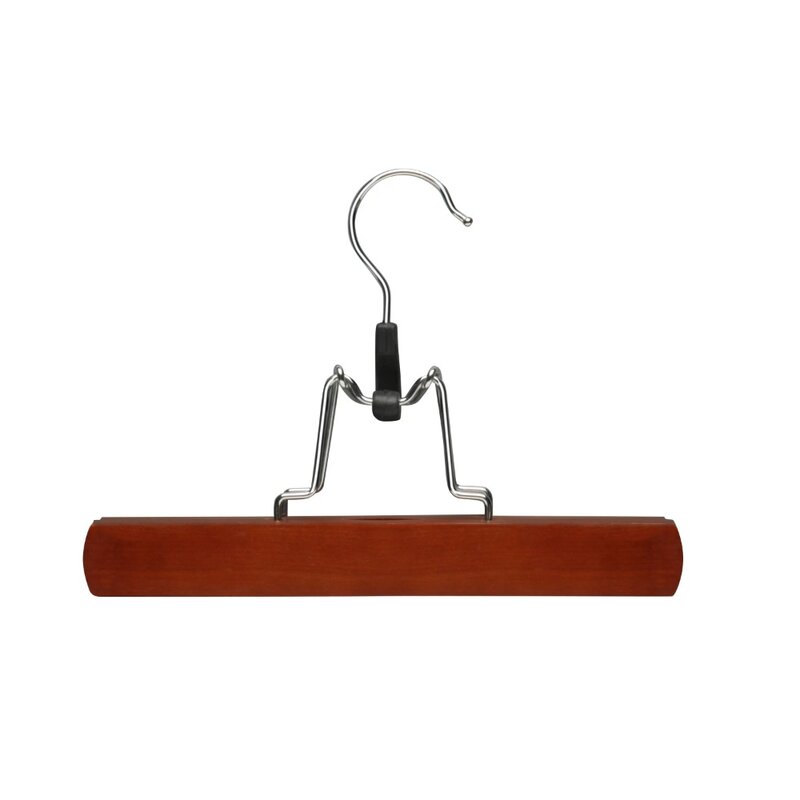 Wood Pant Clamp Clothes Hangers, Cherry Finish, 16-Pack