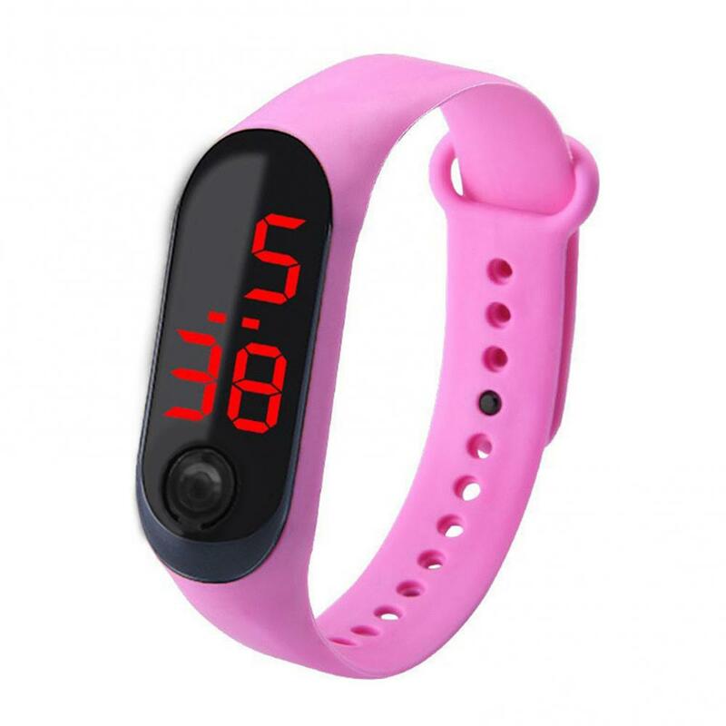 Часы детские спортивные цифровые со светодиодной подсветкой, мягкие электронные наручные часы-браслет для мальчиков и девочек