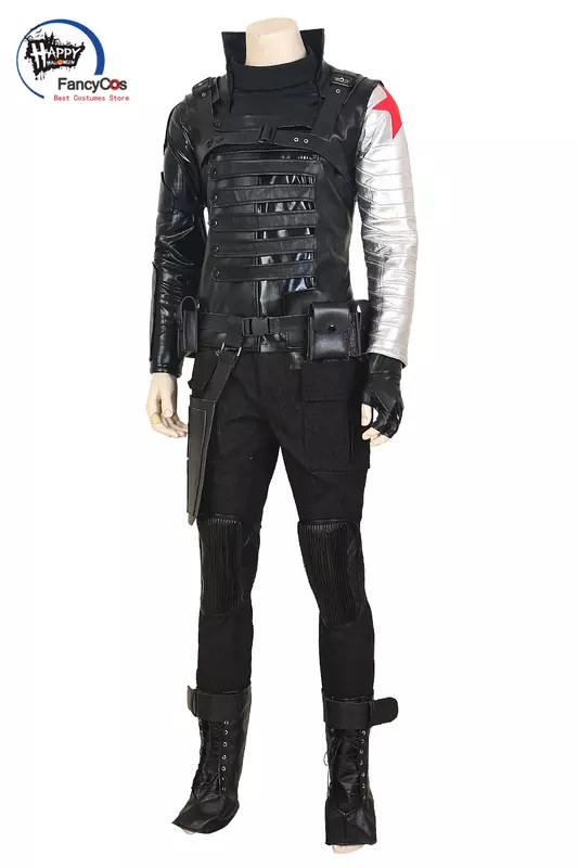 Bucky Cosplay Kostuums Wit Wolf Kostuum Winter Cosplay Soldaat Outfit Fancy Armor Harness Custom Made