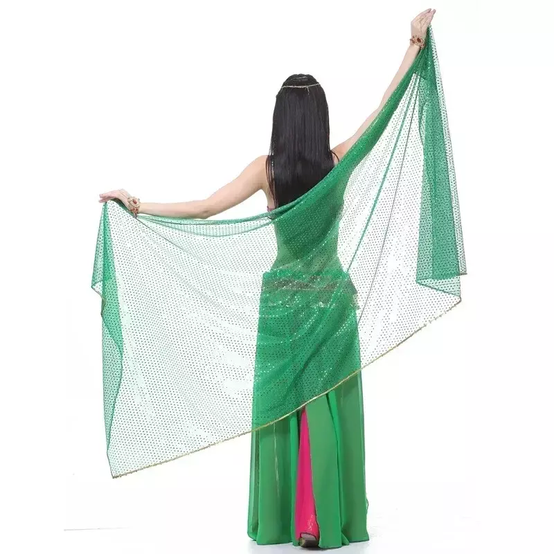 210x95cm Sequin Woman Belly Dance Scarf Shawl Bellywood Dance Costume Accessories Belly Dancer Stage Performance Handkerchief