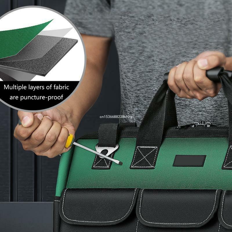 Organizzatore borse per attrezzi con fondo rigido Borsa da 14 pollici Borsa per elettricisti con cinturino regolabile