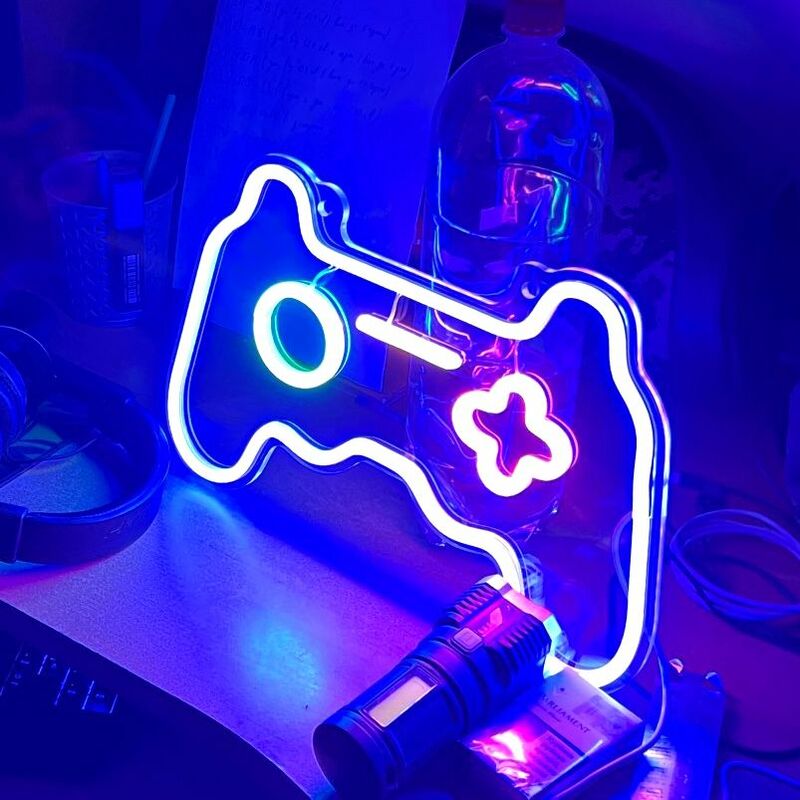 Lampu Neon Led Game Dekorasi Ruang Permainan Gantung Dinding Tanda Estetika Hanya Bersantai Selamat Datang Halo Lampu Malam Dekorasi Gaming Akrilik