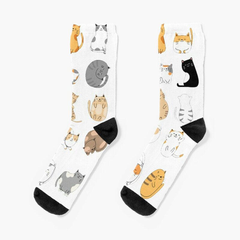 Носки для влюбленных кошек, модные теплые мужские зимние носки для снега, мужские и женские