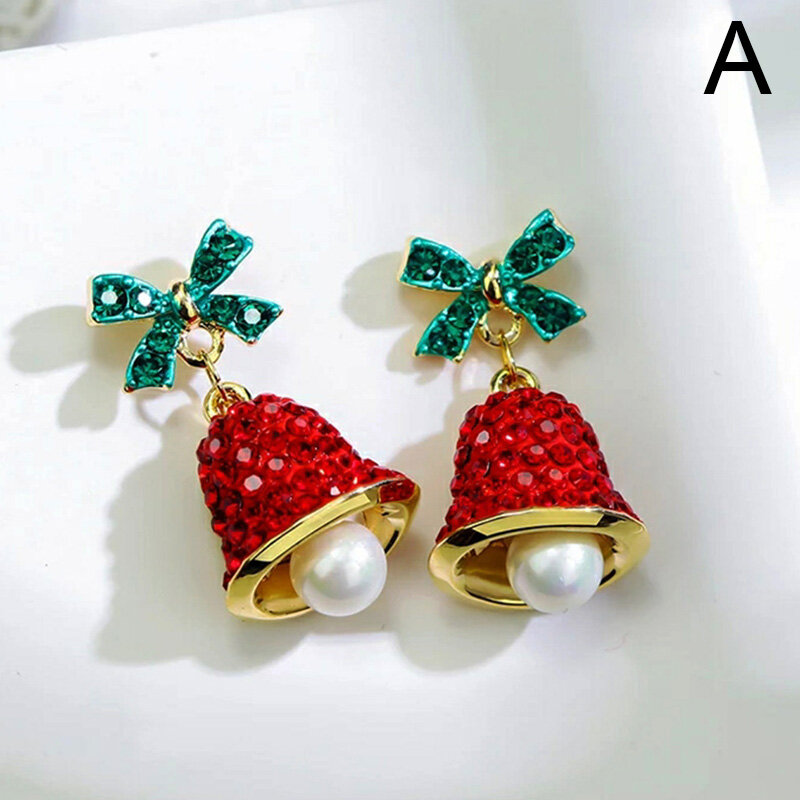 Boucles d'oreilles de Noël asymétriques pour femmes, père Noël, arbre de Noël, clous d'oreilles, cadeaux du Nouvel An, mode