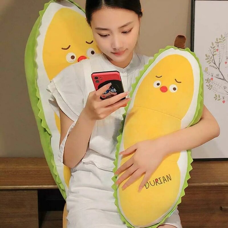 Durian-黄色いぬいぐるみ,子供用,かわいいおもちゃ,果物,長い枕,綿,面白いフードクッション,女の子へのギフト