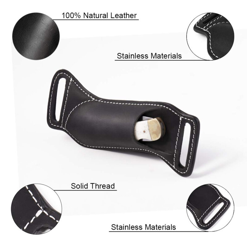 Belt Knife Sheath Knife Case Multitool Pouch PU Outdoor Tools Folding Knife Pocket Knife Pouch Holder Cowhide Outdoor Camping