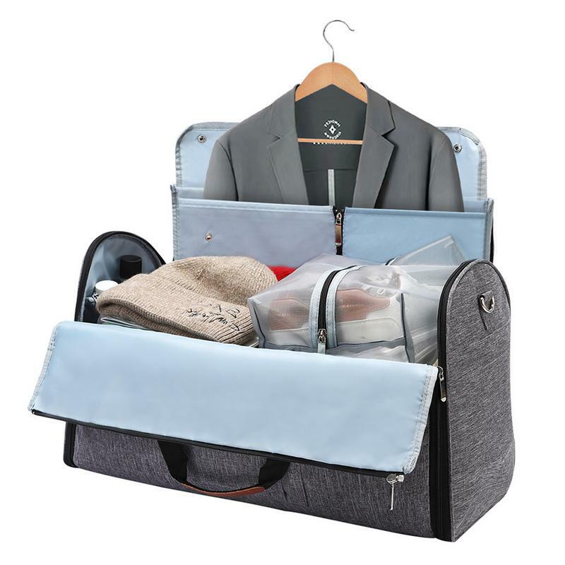 Carry On Duffle Bag Convertible Overnight Clothing Suitcase Waterproof Duffle Bag For Suit Shirts Dress Shoes Underwear Socks